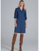 Figl Rochie camasa M849 - maneci bufante - albastru - poliester 100% -