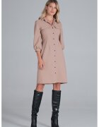 Figl Rochie - camasa - maneci bufante - bej - poliester