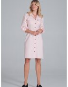 Figl Rochie - camasa - maneci bufante - roz - casual - poliester