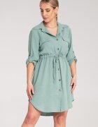Figl Rochie camasa menta - croiala lejera - maneci lungi - 95% poliester - 5% elastan -
