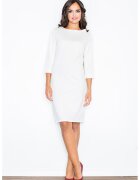 Figl Rochie casual - M181 - ecru - maneci 3/4 - poliester