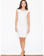 Figl Rochie creion M378 - alb - poliester - eleganta