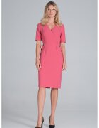 Figl Rochie creion maneca scurta - coral - poliester