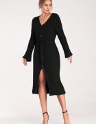 Figl Rochie cu nasturi - neagra - eleganta - din viscoza -