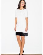 Figl Rochie dama M429 - eleganta - maneci scurte - ecru - viscoza