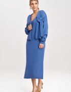 Figl Rochie dama M997 - acril - bumbac - albastru -