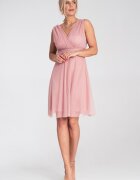 Figl Rochie de cocktail eleganta - din plasa - roz -