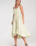 Figl Rochie de vara - cu dungi - bretele subtiri - verde - material usor -