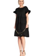 Figl Rochie de vara - M1182 - volane - neagra - bumbac -