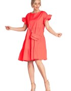 Figl Rochie de vara - M1182 - volane - rosu - bumbac/elastan -