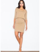 Figl Rochie eleganta - bej - bumbac