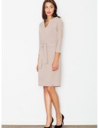 Figl Rochie eleganta - bej - cu curea - decolteu in V - poliester