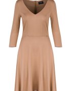 Figl Rochie eleganta - bej - decolteu in V - maneci 3/4 - viscoza