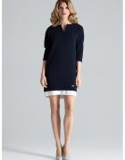 Figl Rochie eleganta - bleumarin - cu buzunare - poliester -