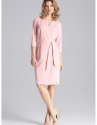 Figl Rochie eleganta - cu curea - roz - poliester -