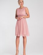 Figl Rochie eleganta - decolteu la spate - din plasa - roz -