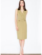 Figl Rochie eleganta M443 - fara maneci - verde - viscoza