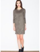 Figl Rochie eleganta M455 - verde - din poliester - cu maneca lunga
