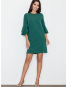 Figl Rochie eleganta M564 - verde - cu volane - poliester - viscoza -