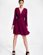 Figl Rochie eleganta M861 - violet - maneci lungi - poliester