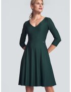 Figl Rochie evazata M709 - verde - decolteu in V - maneci 3/4 - viscoza