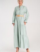Figl Rochie lunga casual cu volane - menta - fabricata din material usor -