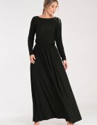 Figl Rochie lunga - model M1052 - maneci lungi - neagra - poliester-elastan