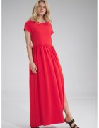 Figl Rochie lunga rosie - bumbac - cu fanta