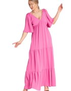 Figl Rochie lunga volane - fuchsia - poliester -