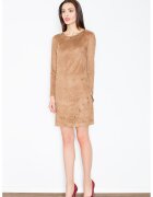 Figl Rochie M455 - maro - maneca lunga - talie elastica - poliester