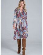 Figl Rochie M838 - midi - cu imprimeu floral - viscoza - multicolor