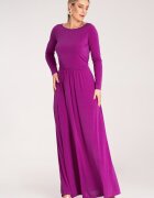 Figl Rochie maxi - fucsia - maneci lungi - poliester