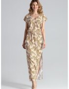 Figl Rochie maxi M668 - bej - poliester 95% - elastan 5%