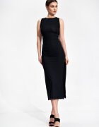 Figl Rochie maxi neagra - fara maneci - poliester - elastan