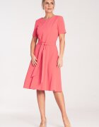 Figl Rochie midi A-line - eleganta - coral - poliester