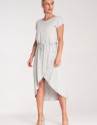 Figl Rochie midi asimetrica - gri - viscoza