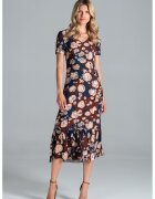 Figl Rochie midi colorata - cu model - maneci scurte - vara - viscoza