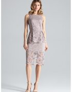Figl Rochie midi - dantela - bej - poliester -