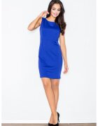 Figl Rochie midi M079 - mulata - poliester-viscoza-elastan - albastru