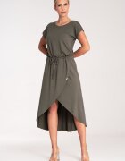 Figl Rochie midi M1041 - asimetrica - verde - viscoza