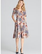 Figl Rochie midi model M673 - floral - multicolor - poliester 100%