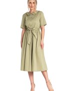 Figl Rochie midi - verde - stil camasa - bumbac -