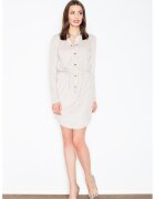 Figl Rochie mini - bej - cu capse - poliester