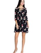 Figl Rochie mini dama Anghan M598 neagra - Alb