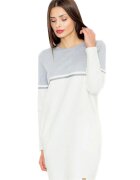 Figl Rochie mini dama Carnwene M510 alb-gri - Alb