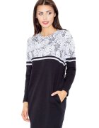 Figl Rochie mini dama Carnwene M510 alb-negru - Alb