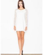 Figl Rochie mini - dantela - alba - poliester