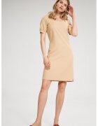 Figl Rochie mini decolteu patrat - maneci scurte - bej - poliester