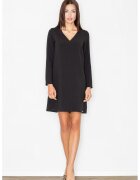 Figl Rochie mini M471 - neagra - maneci lungi - poliester -