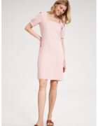 Figl Rochie mini - roz - decolteu patrat - maneci scurte - poliester